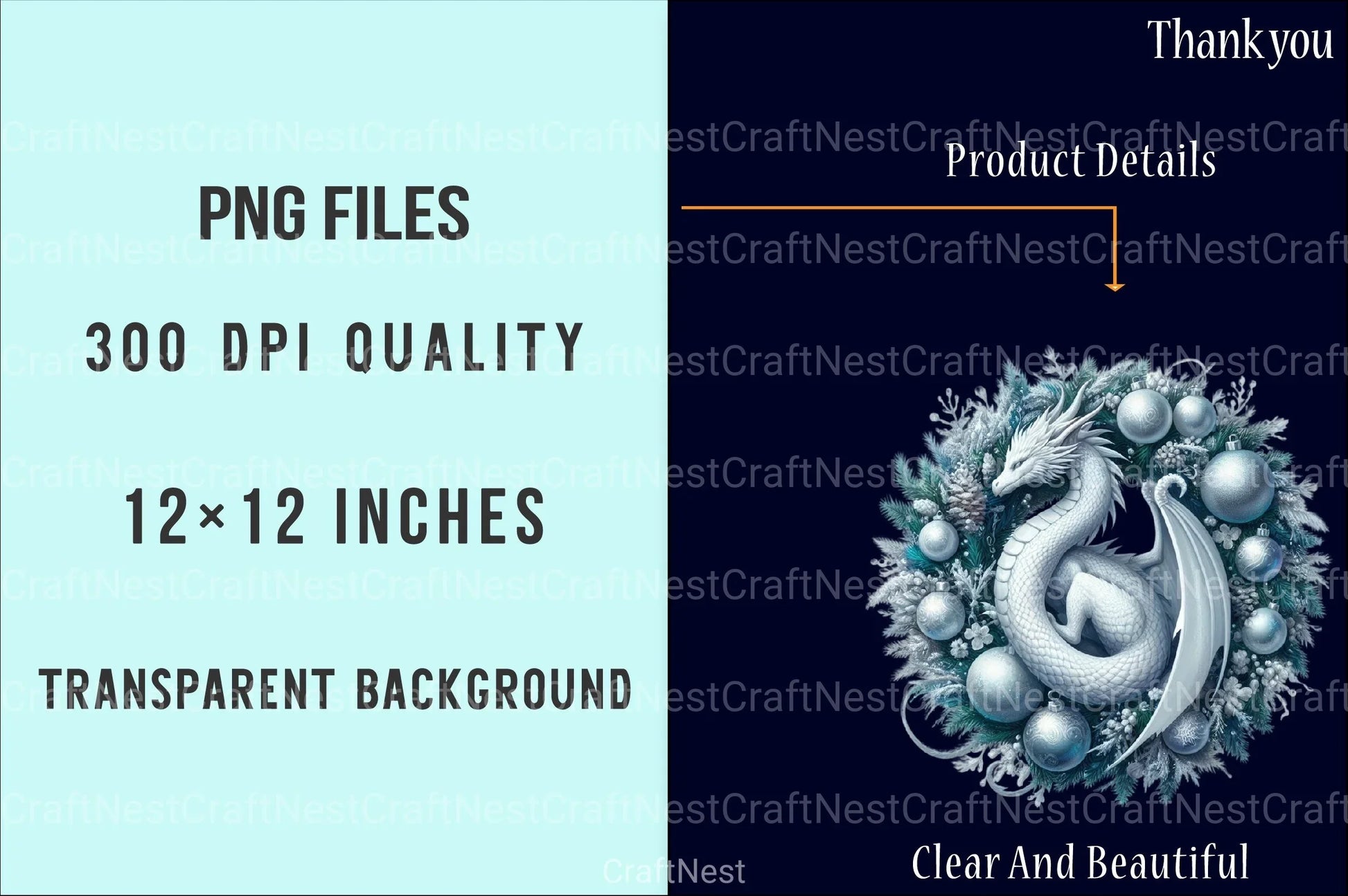 Christmas Dragons Holiday Wreath Clipart Bundle - CraftNest - Digital Crafting and Art