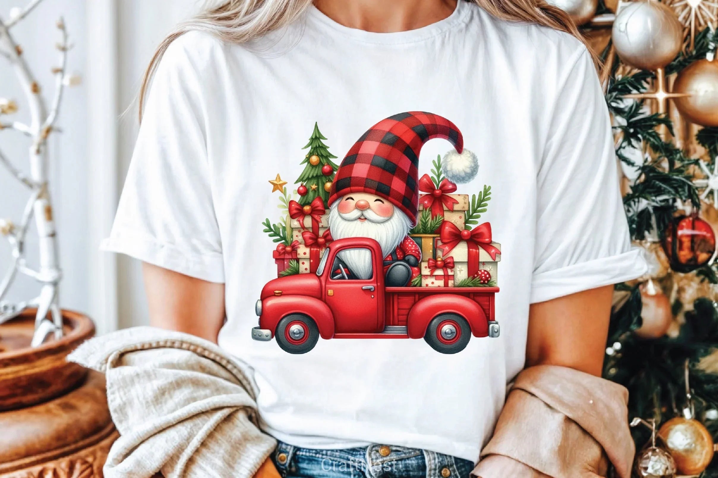 Christmas Gnome & Truck Clipart Bundle 1 - CraftNest - Digital Crafting and Art