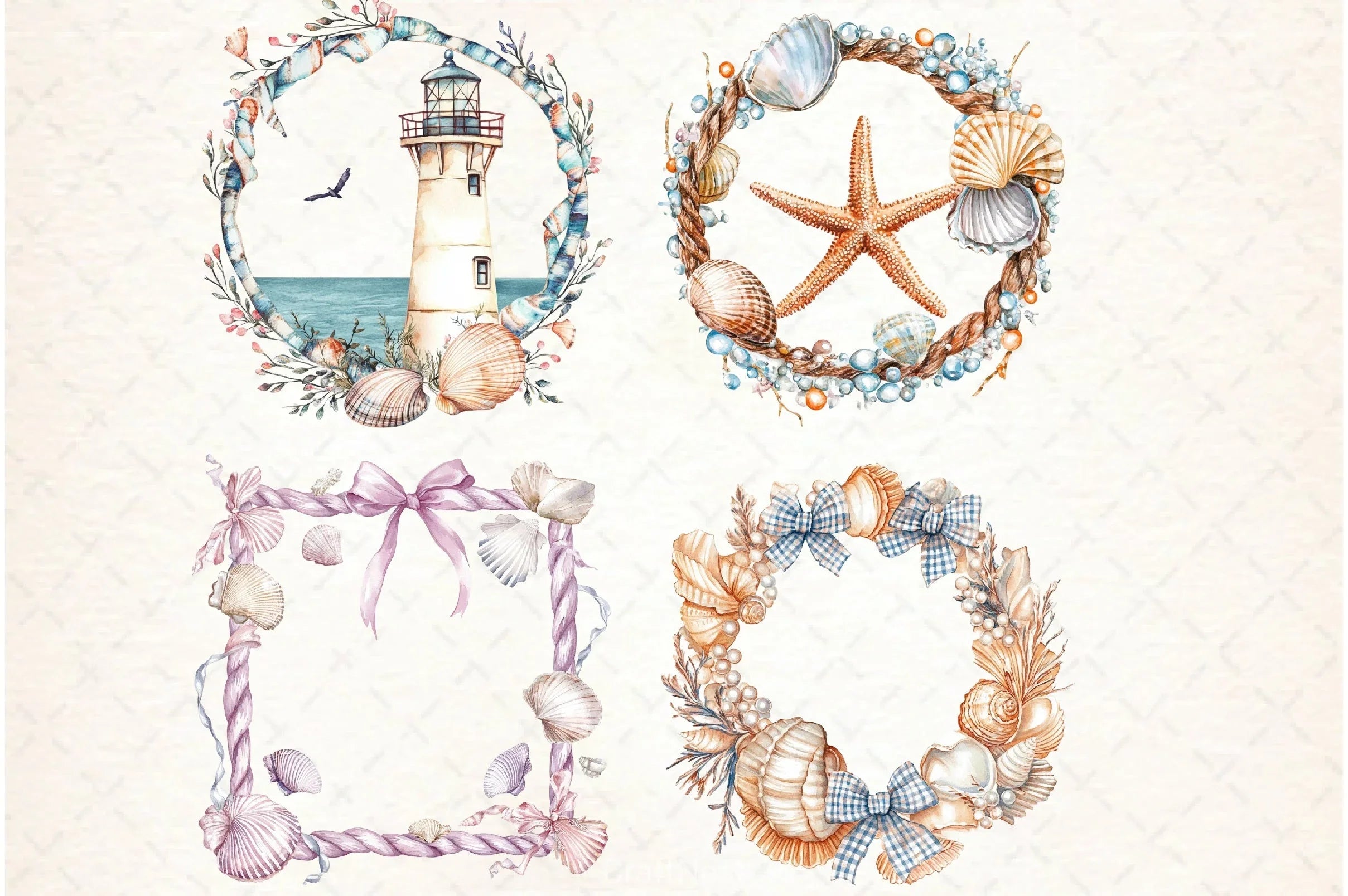 Coquette Coastal Fisherman Clipart Bundle - CraftNest - Digital Crafting and Art