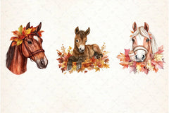Autumn Brown Horse Clipart Bundle - CraftNest - Digital Crafting and Art