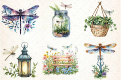 Summer Dragonfly Garden Clipart Bundle - CraftNest - Digital Crafting and Art