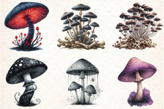 Gothic Mushroom Clipart Bundle 2 - CraftNest - Digital Crafting and Art