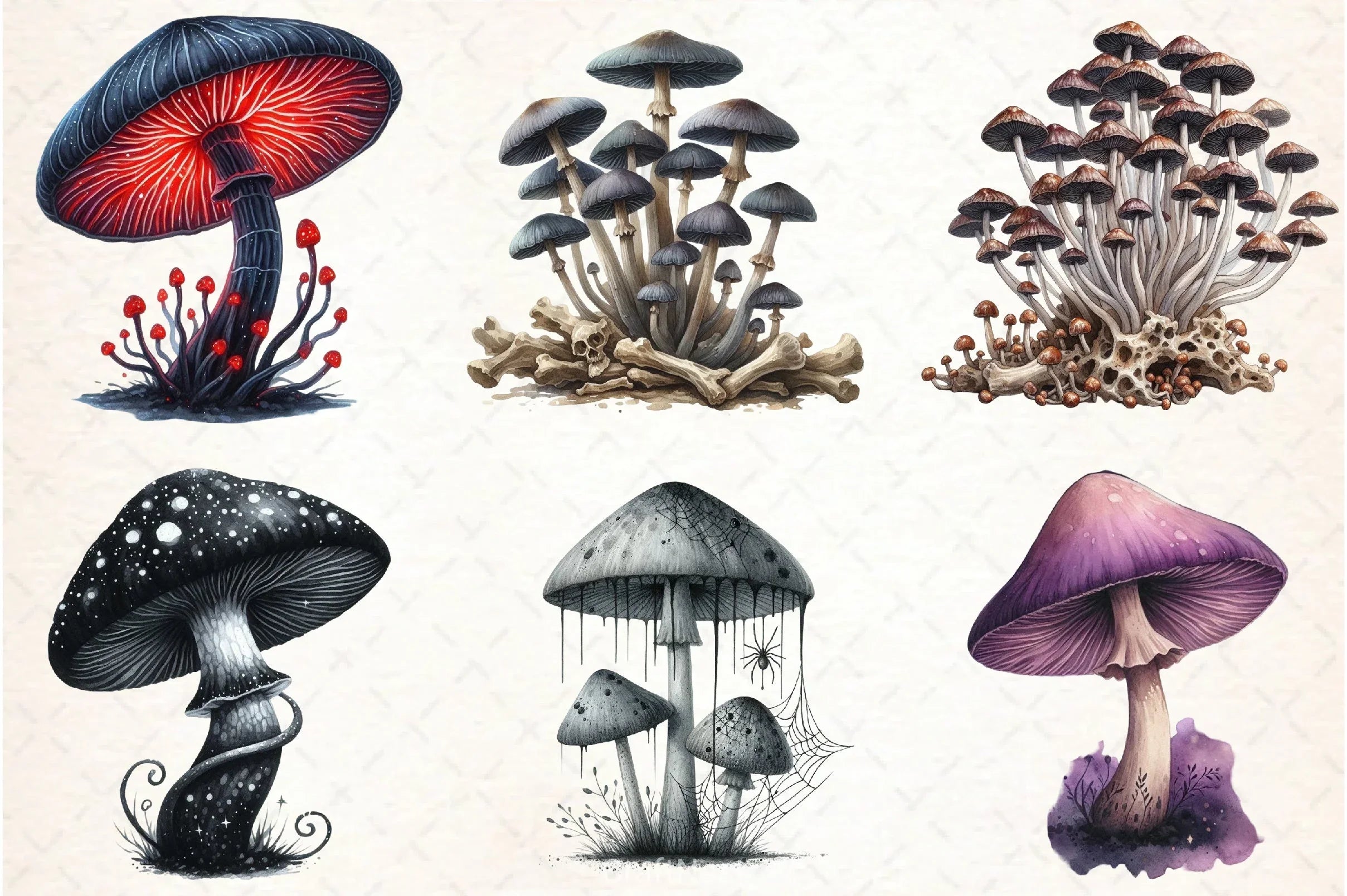 Gothic Mushroom Clipart Bundle 2 - CraftNest - Digital Crafting and Art