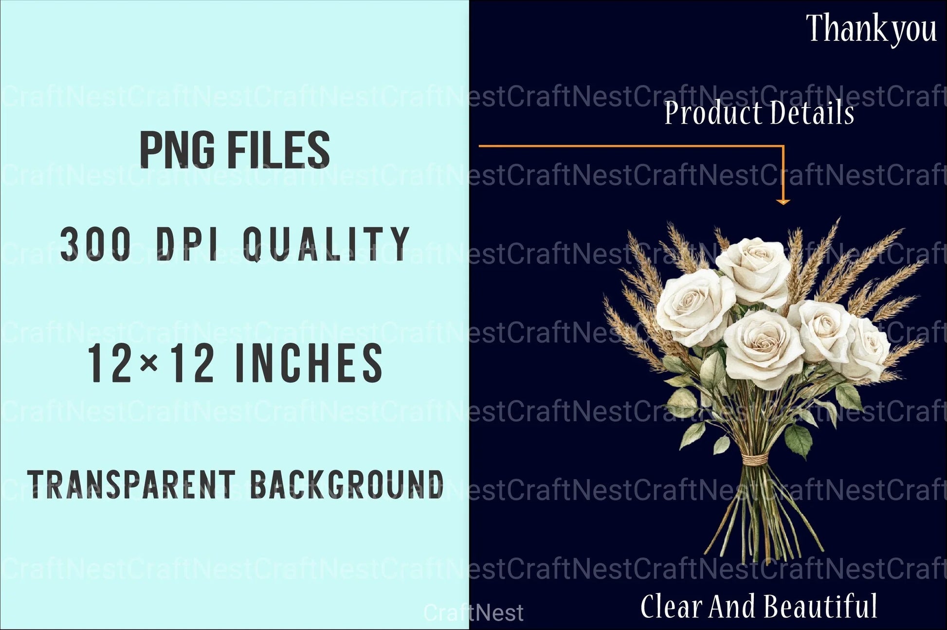 White Boho Wedding Floral Clipart Bundle - CraftNest - Digital Crafting and Art