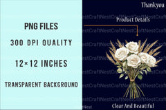 White Boho Wedding Floral Clipart Bundle - CraftNest - Digital Crafting and Art