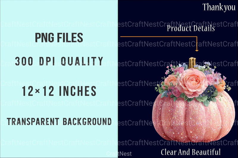 Cute Girly Pumpkin Clipart Bundle - CraftNest - Digital Crafting and Art