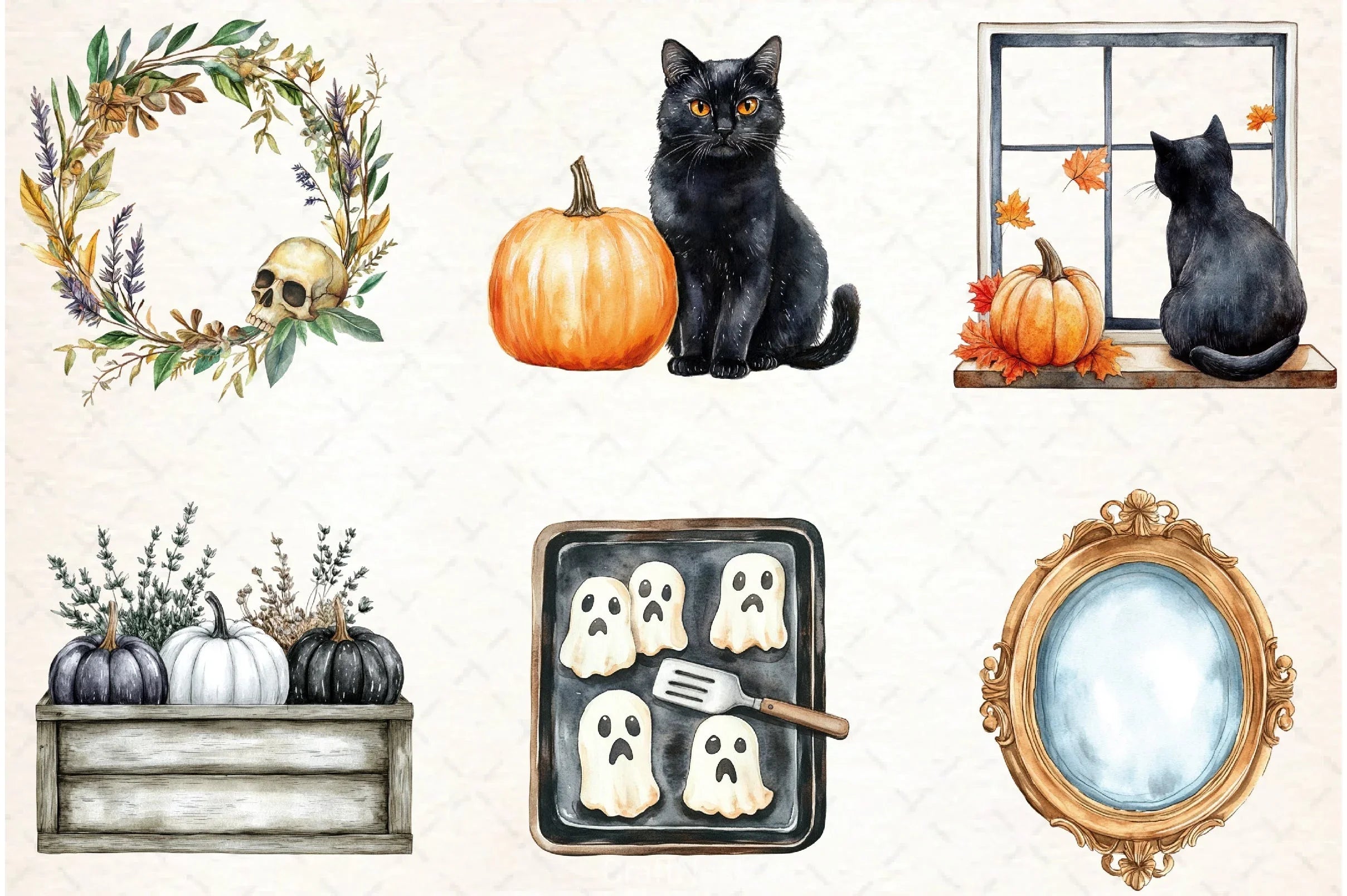 Creepy Cozy Halloween Clipart Bundle - CraftNest - Digital Crafting and Art