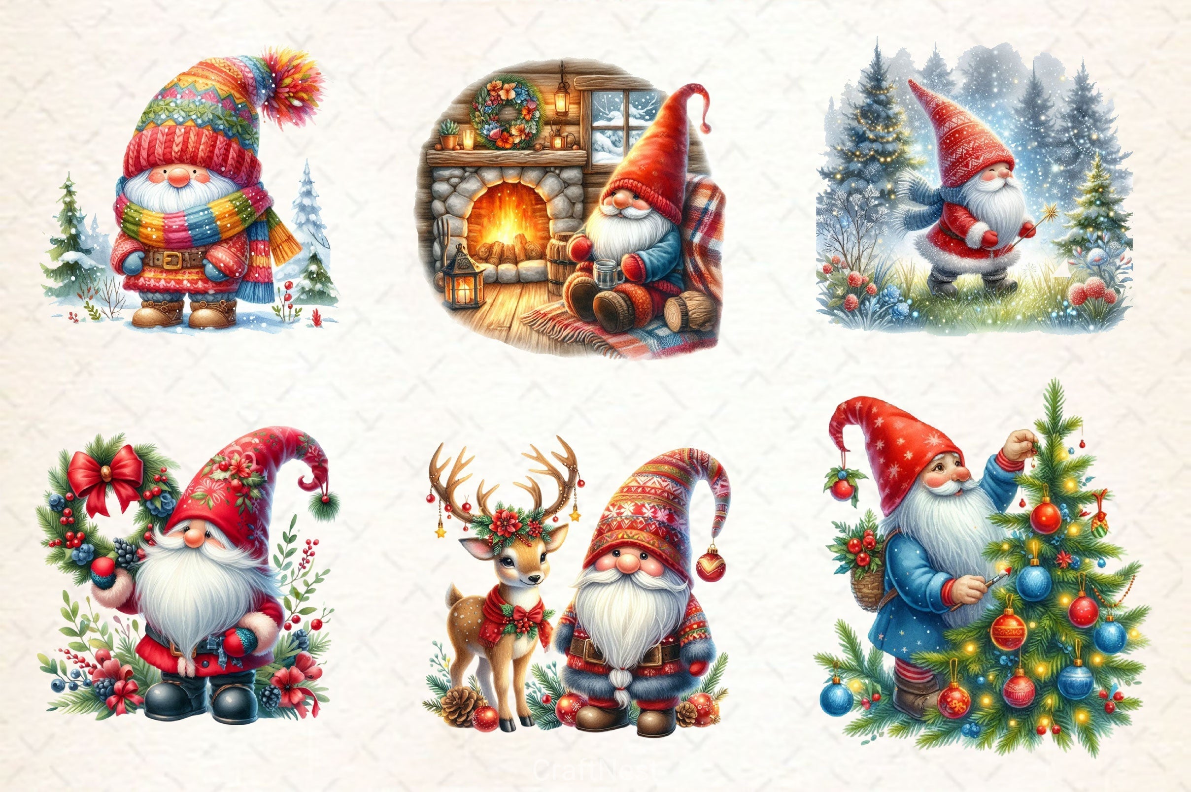 Winter Gnome Clipart Bundle