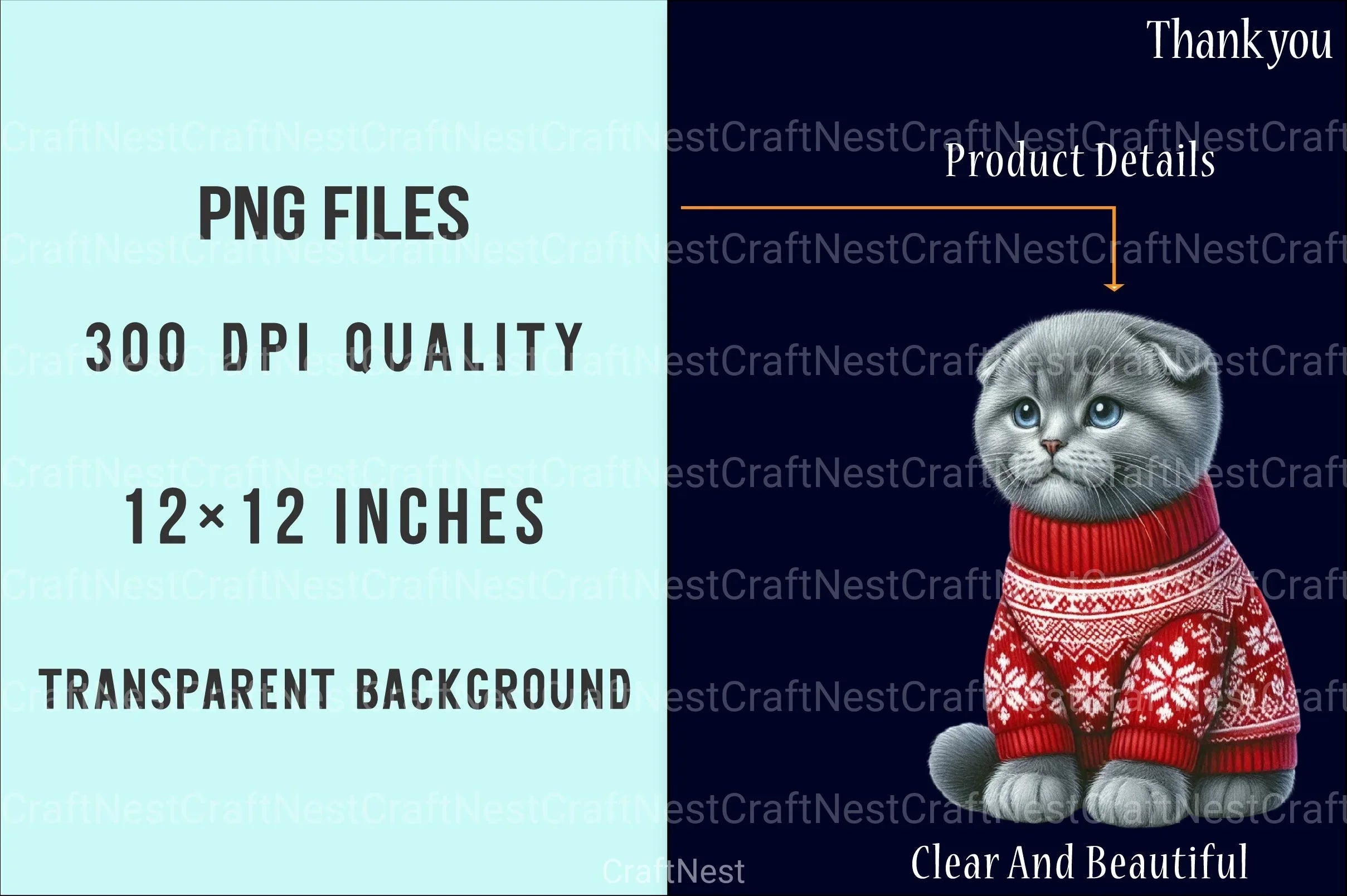 Christmas Scottish Cat Clipart Bundle - CraftNest - Digital Crafting and Art