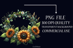 Sunflower Clipart Bundle - CraftNest - Digital Crafting and Art