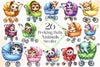Peeking Baby Animals In Stroller Clipart Bundle