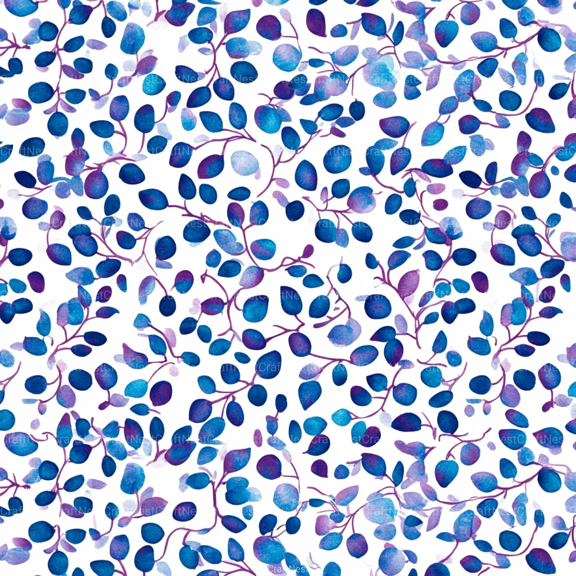 Blueberry Seamless Pattern Papers Digital - CraftNest - Digital Crafting and Art