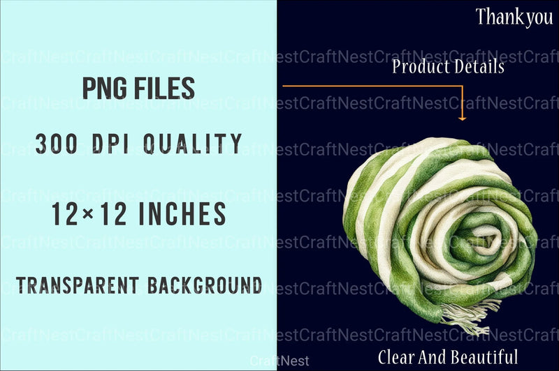 Cozy Green Christmas Winter Clipart Bundle - CraftNest - Digital Crafting and Art