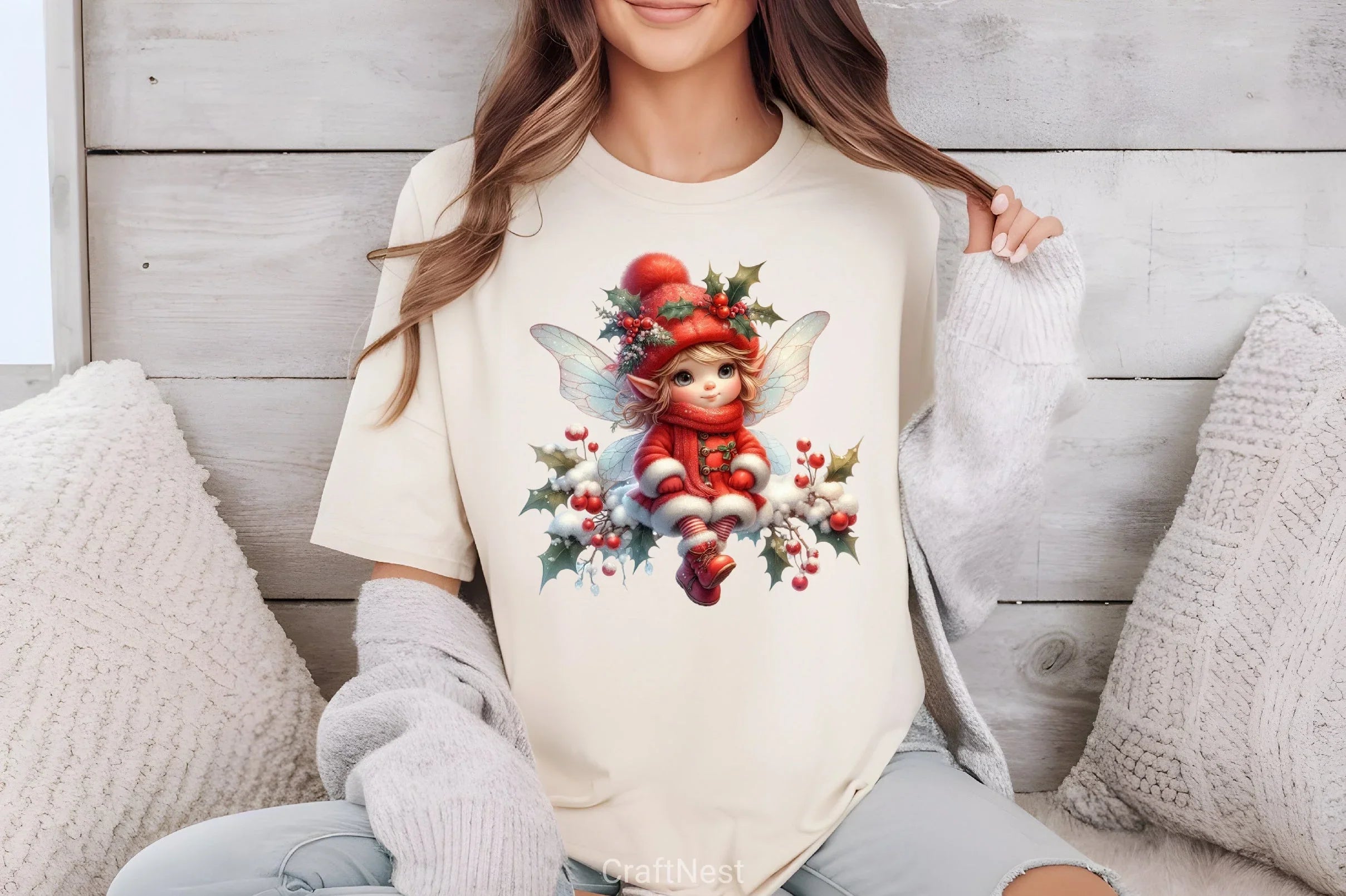 Cute Christmas Fairy Clipart Bundle - CraftNest - Digital Crafting and Art