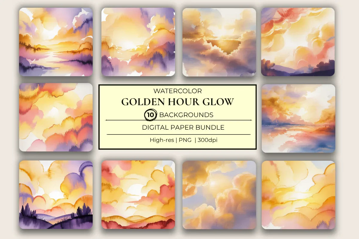 Golden Skies Background Papers - CraftNest - Digital Crafting and Art