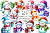 Christmas Cute Snowman Clipart Bundle 2