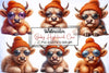 Baby Highland Cow Clipart Bundle