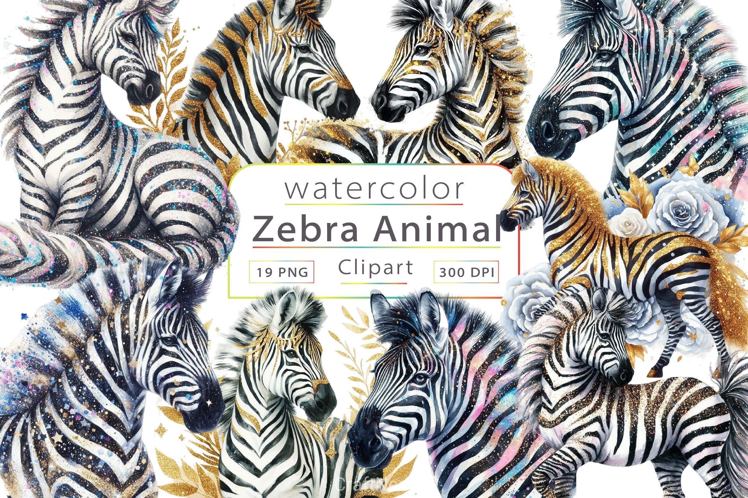 Zebra Clipart Bundle