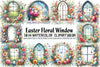 Easter Floral Window Clipart Bundle