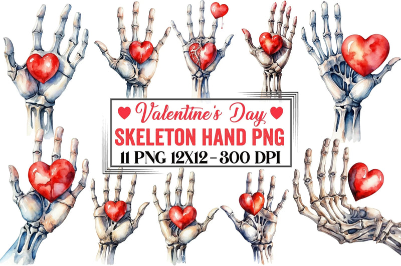 Valentine Skeleton Hand Clipart Bundle - CraftNest - Digital Crafting and Art