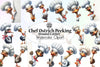 Peeking Chef Ostrich Clipart Bundle