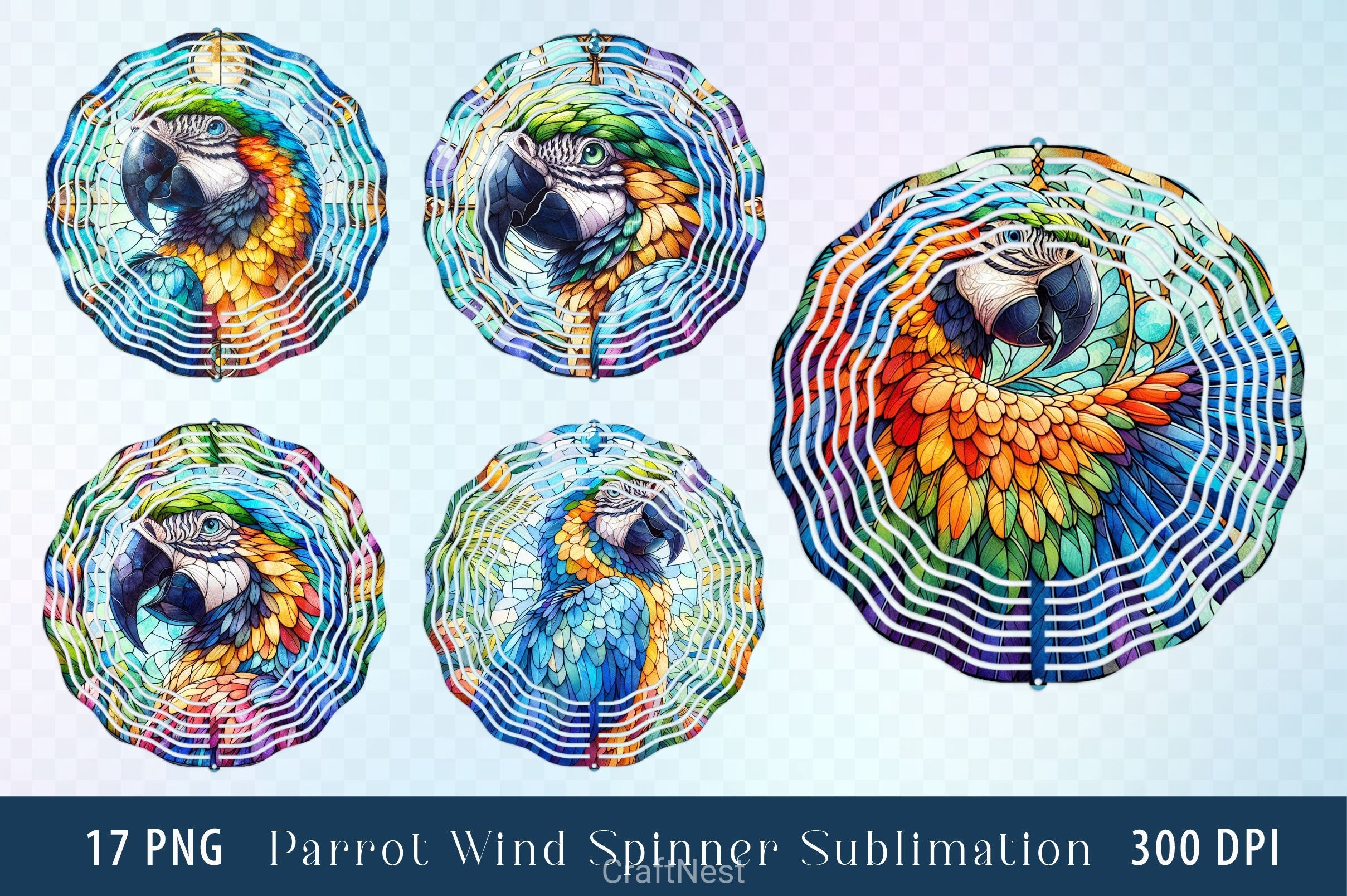 Parrot Wind Spinner Clipart Bundle