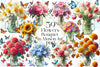 Flowers Bouquet In Mason Jar Clipart Bundle