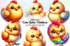 Cute Baby Chicken Clipart Bundle