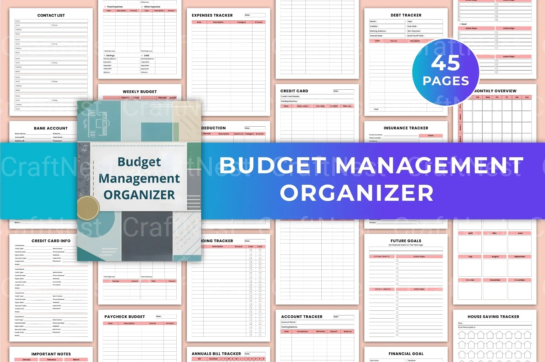 Budget Management Organizer for Effective Financial Planning - CraftNest - Digital Crafting and Art