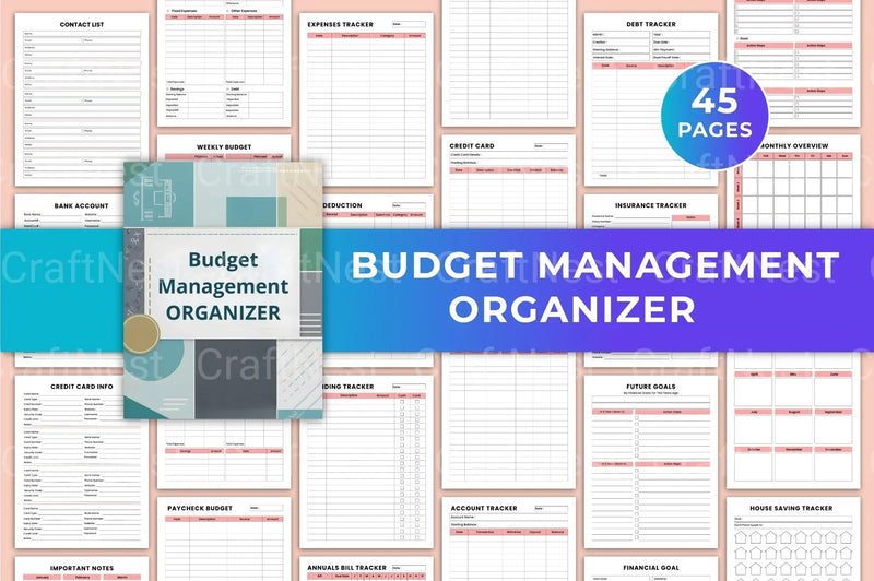 Budget Management Organizer for Effective Financial Planning - CraftNest - Digital Crafting and Art