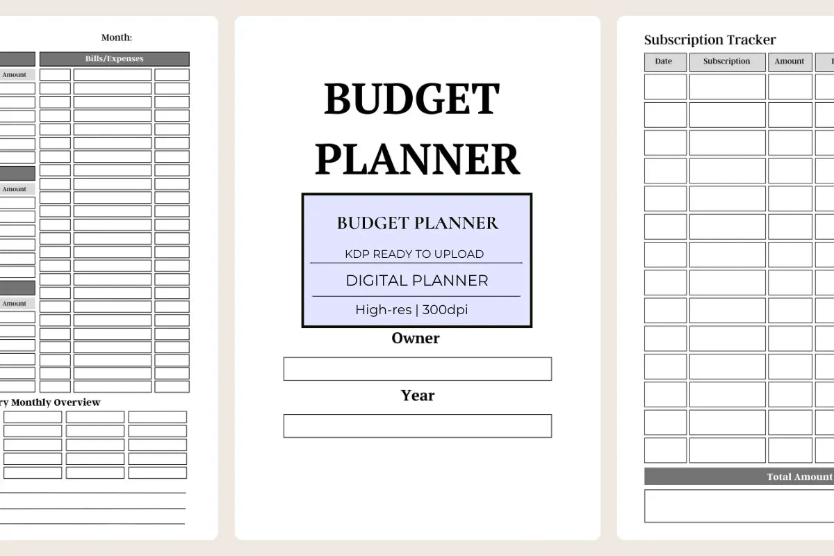 Budget Planner KDP Planner - CraftNest - Digital Crafting and Art