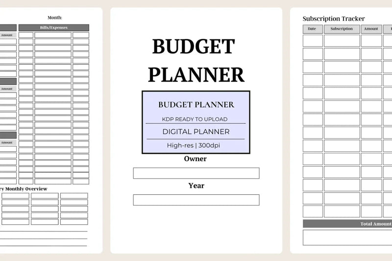 Budget Planner KDP Planner - CraftNest - Digital Crafting and Art