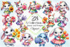 Collection Of Bunny And Bouquet Clipart Bundle
