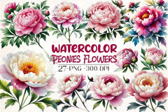 Peonies Clipart Bundle - CraftNest - Digital Crafting and Art