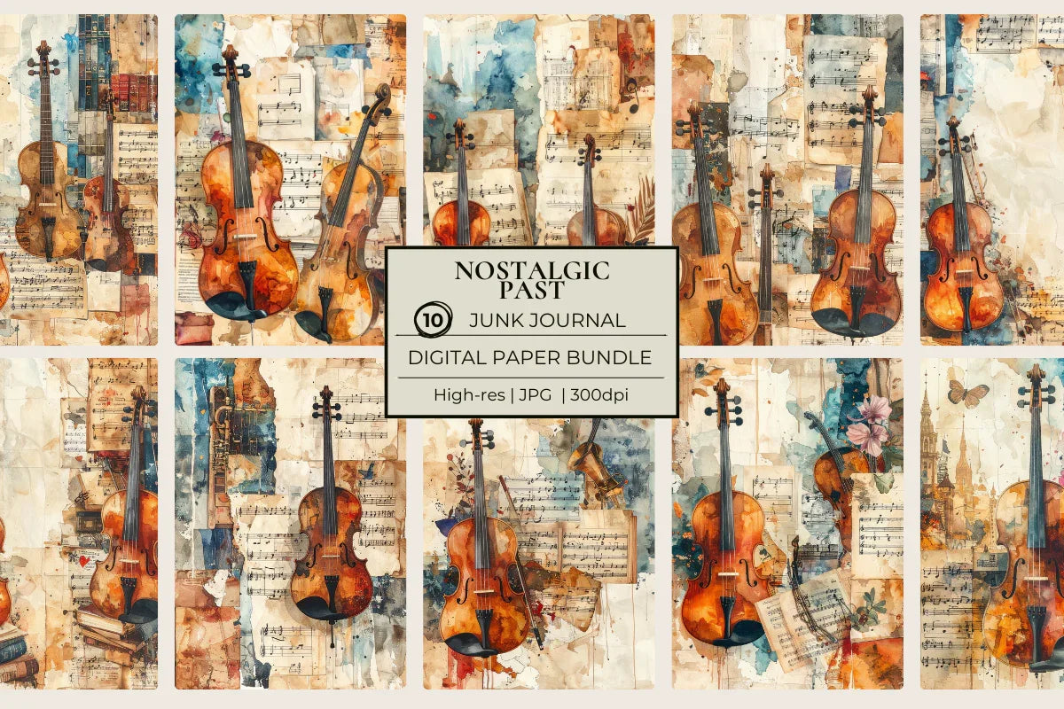 Nostalgic Past Junk Journal Papers - CraftNest - Digital Crafting and Art