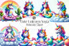 Cute Unicorn Yoga Clipart Bundle