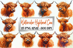 Highland Cow Clipart Bundle - CraftNest - Digital Crafting and Art