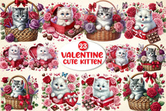 Cute Kittens & Cats Valentine's Day Clipart Bundle - CraftNest - Digital Crafting and Art
