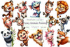 Funny Animals Peeking Around Corner Clipart Bundle 6