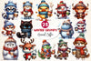 Winter Grumpy Animal Coffee Clipart Bundle 2