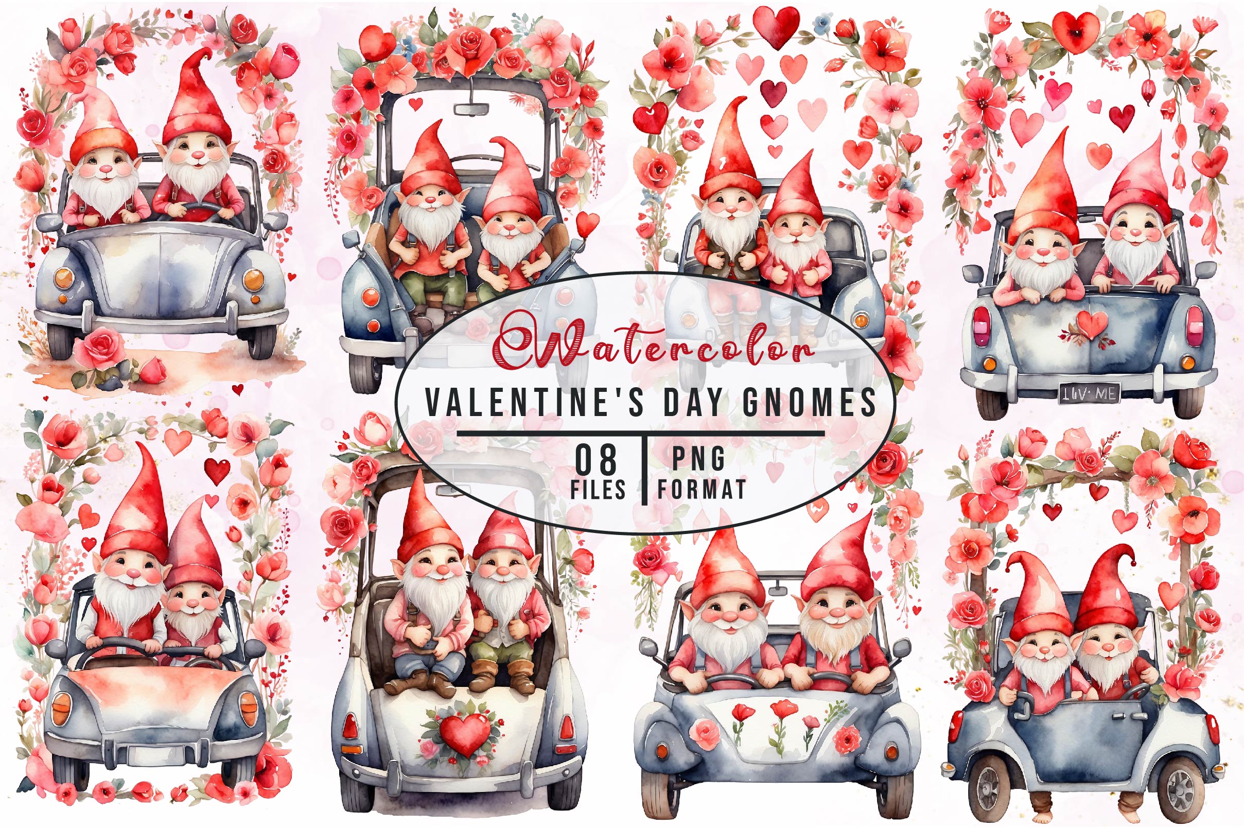 Valentine Truck Clipart Bundle 1