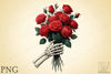 Roses Bouquet Skeleton Hand Clipart Bundle