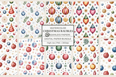 Christmas Baubles Seamless Papers - CraftNest - Digital Crafting and Art