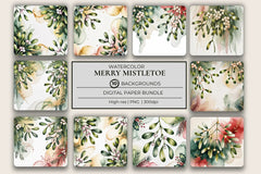 Merry Mistletoe Background Papers - CraftNest - Digital Crafting and Art