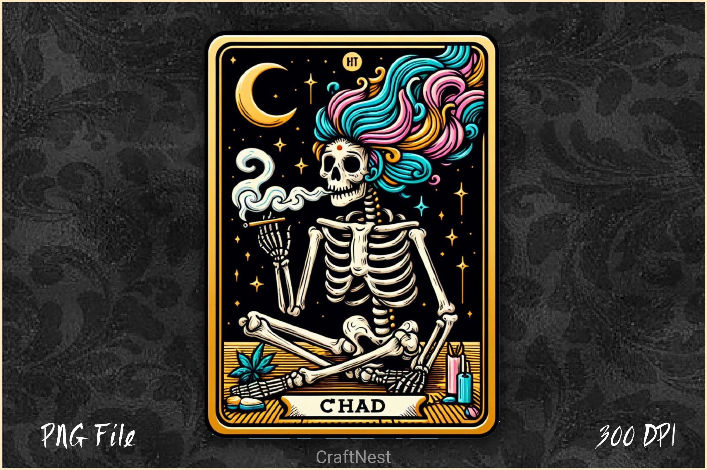 Cannabitch Funny Tarot Card Clipart Bundle