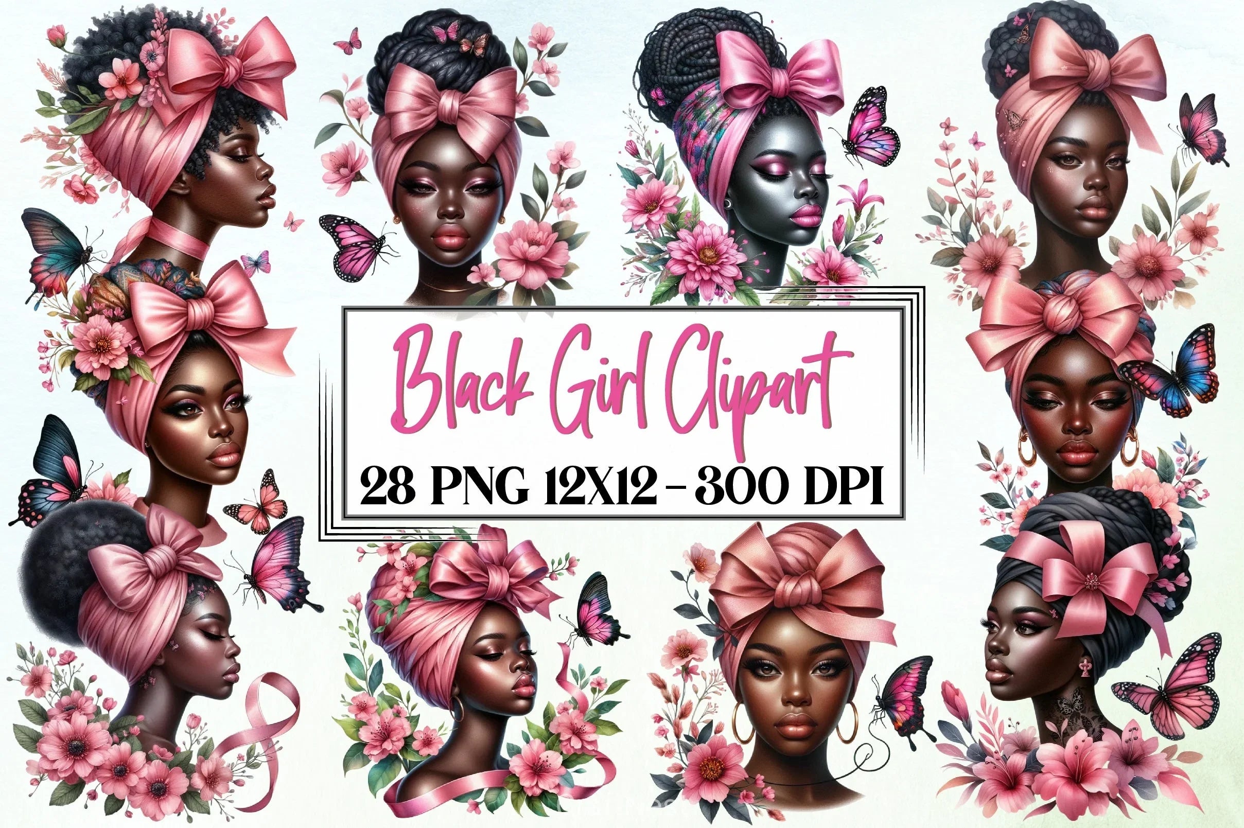 Black Girl Graphics Clipart Bundle - CraftNest - Digital Crafting and Art