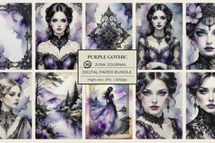 Purple Gothic Junk Journal Papers - CraftNest - Digital Crafting and Art