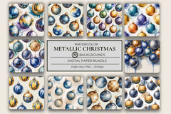 Metallic Christmas Background Papers - CraftNest - Digital Crafting and Art
