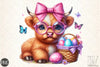 Easter Highland Cow Clipart Bundle