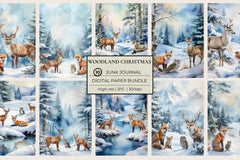 Woodland Christmas Junk Journal Papers - CraftNest - Digital Crafting and Art